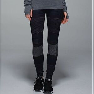 Lululemon Speed Tight II Striped Full Length Running Tight with Pockets - Size 8